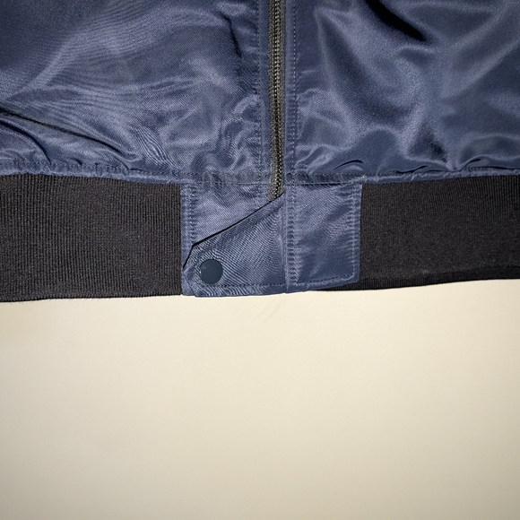Theory Flight Slim-Fit Bomber Jacket navy blue sz LRG - Picture 6 of 7